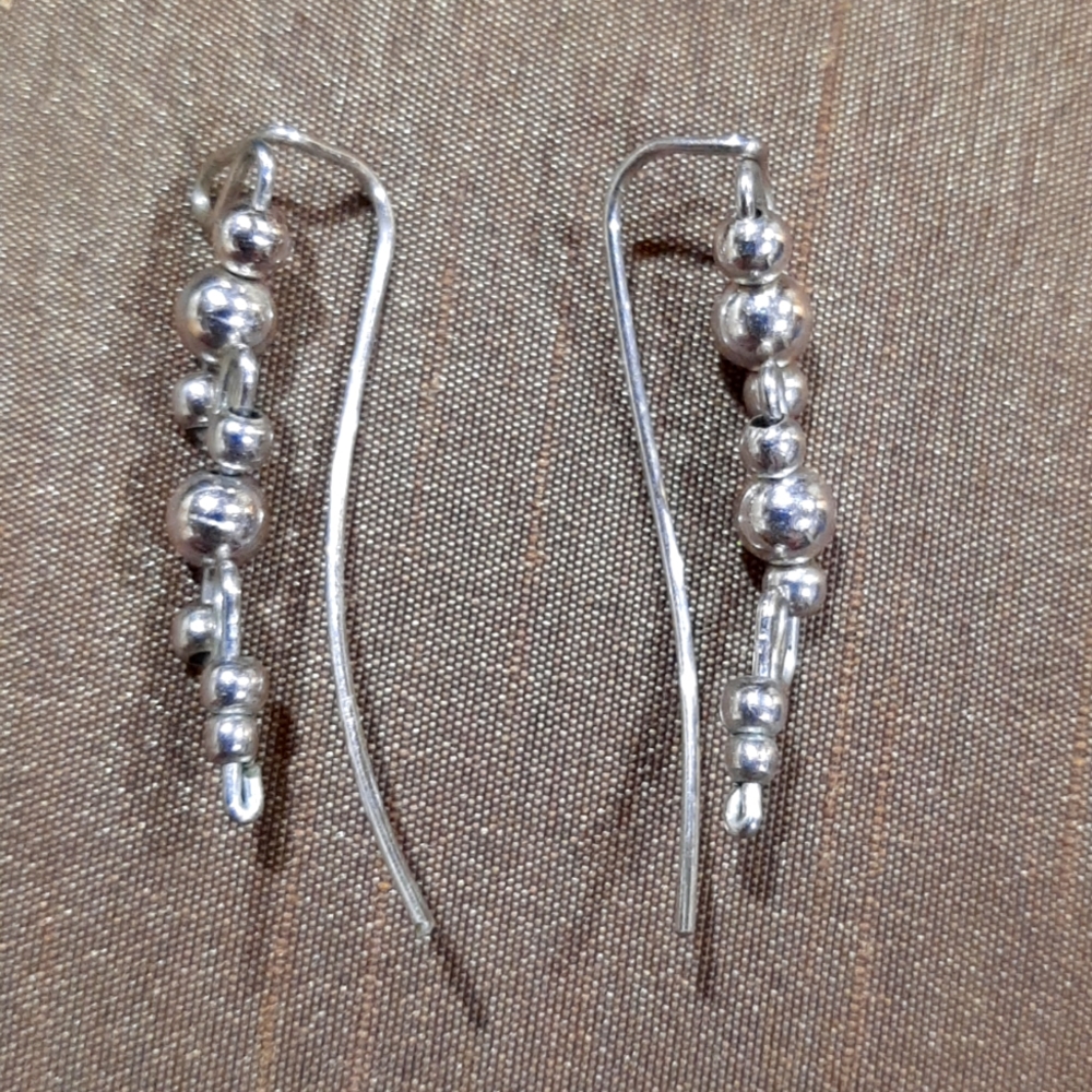 Sterling silver ear climbers, handmade